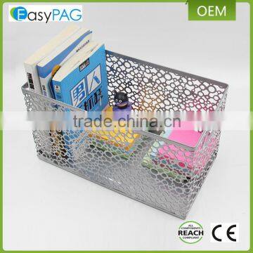 Wholesale high quality multifunction rectangular sliver metal desktop organiser