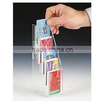 5-Tiered Acrylic Gift Card Display for Tabletops, with Notched Pockets - Clear