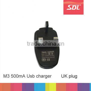 SDL factory 500mA uk USB Wall charger, Portable usb travel charger, usb uk plug Home charger Factory