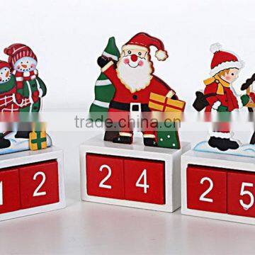 Wooden snowman advent calendar with gifts santa claus on topdesk decoration xmas children gifts kalendar