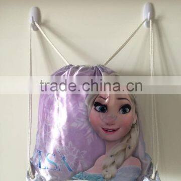 Cute Drawstring Backpack Bag with Frozen Image