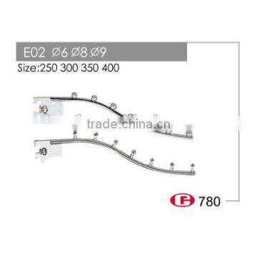 Chrome Metal Waterfall Plating Metal Waterfall Display Hook for Slotted Channel/ Display Hook Supermarket photo-2