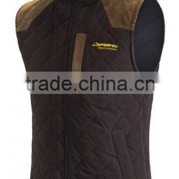 Men's fashion new design hunting hiking quilted softshell waistcoat sleeveless jacke