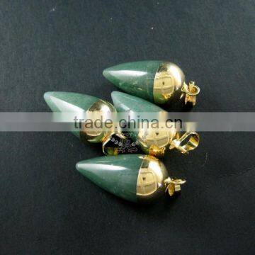 15x30mm Water Drop Shape Gold Plated Green Aventurine Jasper Jade Power Stone Pendant Charm DIY Supplies 1850208 photo-4