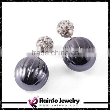 Silver,Gold And Gun Color Double Metal Wire Wrapped Sides Stud Earrings