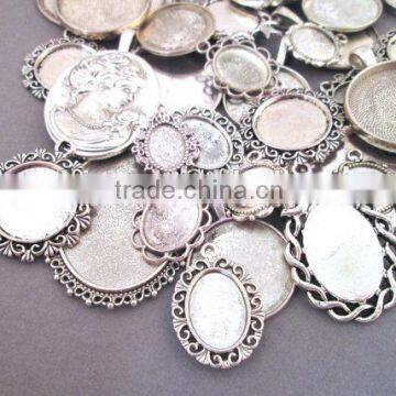 Europe+USA Classical Element Photo Flat Handmade Domed Alloy DIY Cabochons Settings
