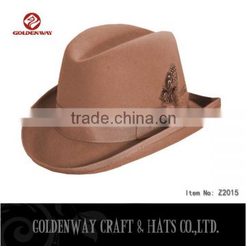 Cool Mens Brown Wool Dress Winter Fedora Hats for Men