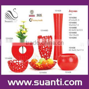 Attractive wholesale decoration red fruit bowl and vase