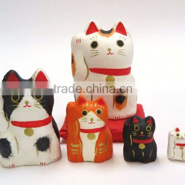 Japanese Paper Mache Lucky Cat Maneki Neko