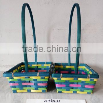 Easter/Spring Bamboo Basket with Handle