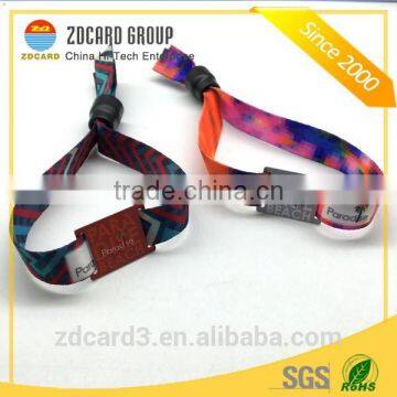 Single time using Festival RFID Woven Fabric Wristband for Event