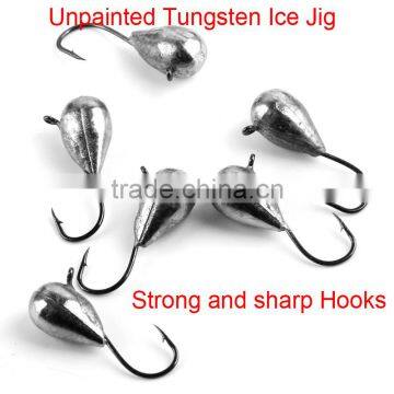 Wholesale unpainted tungsten ice fishing jigs