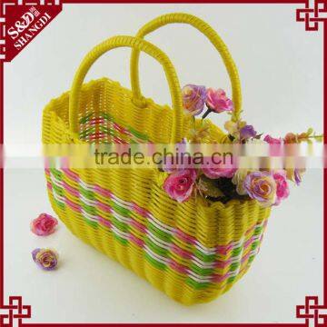100% Handcrafted Shopping Used Hand Basket Plastic Woven Basket photo-3
