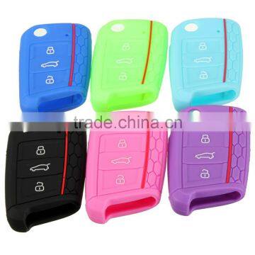 Audew 3 Button Car Key Cover Silicone Protection Honeycomb 6 Colours For VW / Golf MK7 2014 2015 photo-2