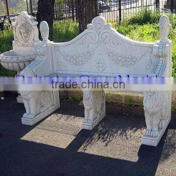 Outdoor garden marble bench