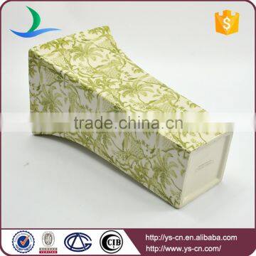 Square Lime Green Landscape Motif Stoneware Hand Made Vases photo-5