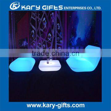 Unbreakable Plastic Material Modern Led Light Coffee Table for Living Room photo-2