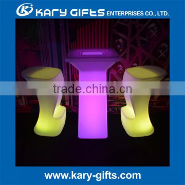 Portable cocktail table with ice bucket led outdoor furniture bar table