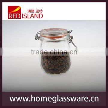 Wholesale 500ml Clear Flip Lid Food Storage Jar With Swing Top photo-4