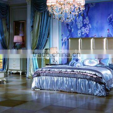 Bisini Luxury Leather Bedroom Furntiure Set, Antique Royal Bed Room Furniture, Luxury Leather King Bed photo-3
