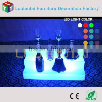 Unbroken High Quality PE LED Light up Wine Holder/strong Plastic Wine Display/bar Furniture LTT-SF05A photo-2