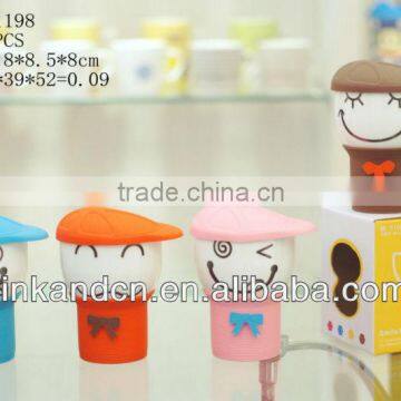 KC-00981 Ceramic Coffee Mug Without Handle,with Silicone Lid,