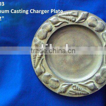 Metal Charger Plate,Wedding Charger Plates,Aluminum Metal Charger Plates,Decorative Charger Plates,Antique Under Plates
