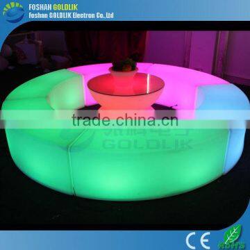 GKW-043BD led lighting furniture light up led bar table with glass top