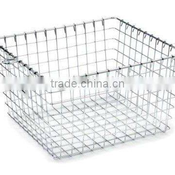 Medium Metal Storage Basket, Chrome