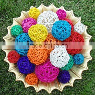 Colorful christmas wicker ball