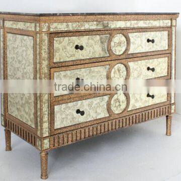 3 Drawers Living Room Furniture Solid Wood With Antique Mirror Cabinet photo-2