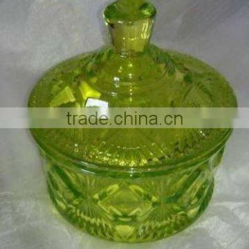 vintage glass candle bowl