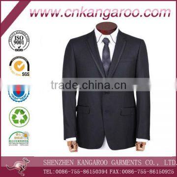 Exclusive wool silk fashion single breast two button satin notch lapel blazer