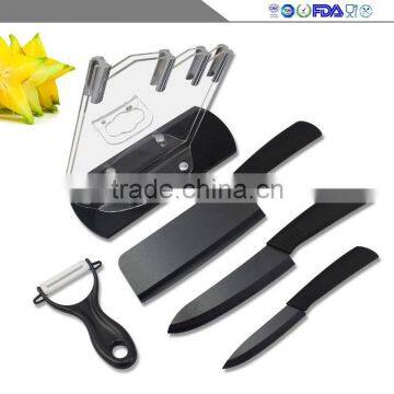 Black Handle With Arylic Ceramic Knife Block photo-3
