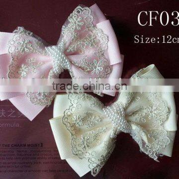 2015 Factory wholesale Fancy chic fabric flower hair bow for girls