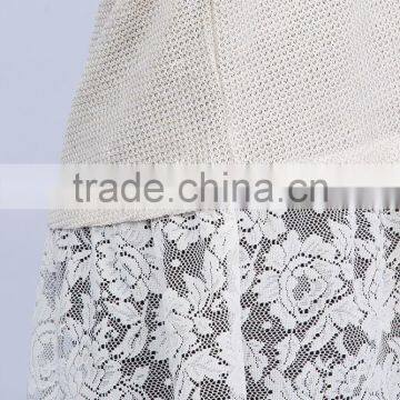 Women Clothing Summer 2017 LIGHT WEIGHT KNIT LACE HEM DETAIL OFF SHOULDER TOP Knitwear Women photo-5