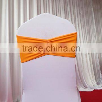 Orange Spandex Lycra Ruffle Chair Band photo-4