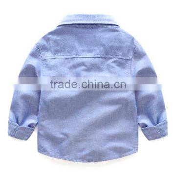 2017 New Design Casual Shirts Oxford Long Sleeve Blouses for 2-8 Years Old Boy photo-5