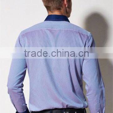 New Design Contrast Fabric Made to Measure Cotton Slim Men Shirt BSZ0077 photo-2