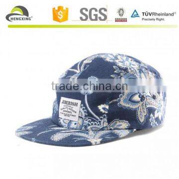 African Pattern Material Newest Leather Patch Cotton Brand 5 Panel Cap photo-3