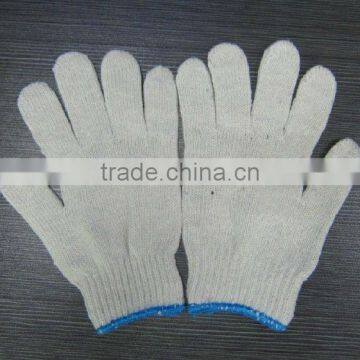 Natural White color Mens Knitted poly cotton glove