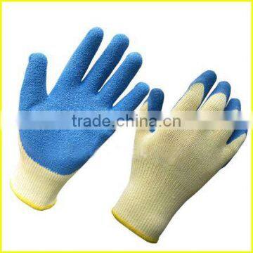 13G polyester Green latex coating tough gardening gloves