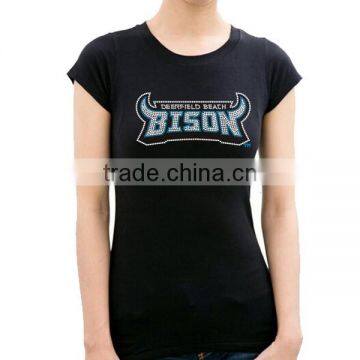Wholesale Custom Rhinestone t Shirts Printing Tshirts Label photo-2