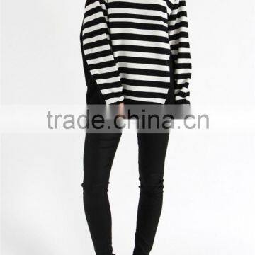 Oversized Loose Two Color Striped Sweatshirt,sweatshirt Extra Long photo-2