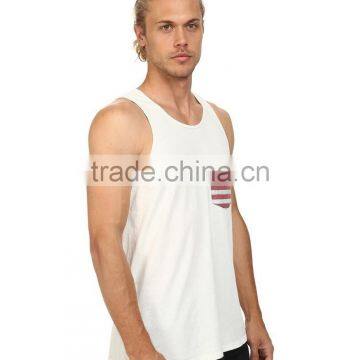 Mens Custom Bodybuilding Stringer Vest With Pocket photo-4