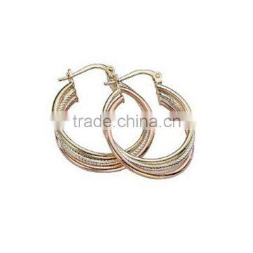 Elegant Brass Micron Finish Gold Plated Hoop Earrings