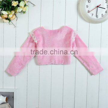MGOO New Arrival Little Girl Wholesale Autumn Outwear For Dress Pink Fleece Cardigan Fasion Coat 3447 photo-2
