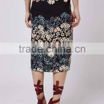 Cheap Price Knitted Flowers Border Wrap Midi Skirts Floral Long Bodycon Skirts Stretch Skirts Wholesale photo-5
