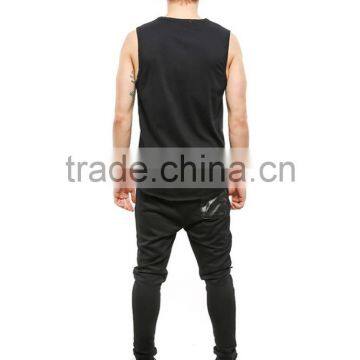 Latest Plain Black Men Basketball Singlet photo-2