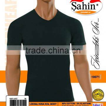 Men Lycra V-Neck T-Shirt